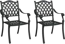 vidaXL Gartenstuhl 2 pcs Schwarz 56 x 55 x 92,5cm