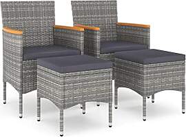 vidaXL Gartenstuhl Hocker Set 4-TLG. Sitzhocker