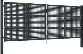 vidaXL Gartentor Anthrazit 400x125 cm Stahl