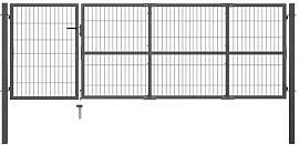 vidaXL Gartentor mit Pfosten Stahl 350 x 100 cm