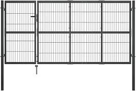 vidaXL Gartentor mit Pfosten Stahl 350 x 120 cm