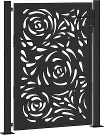 vidaXL Gartentor Schwarz 100x125 cm Stahl