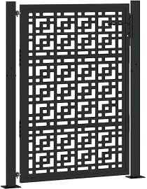 vidaXL Gartentor Schwarz 100x125 cm Stahl
