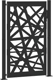 vidaXL Gartentor Schwarz 100x150 cm Stahl