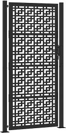 vidaXL Gartentor Schwarz 100x200 cm Stahl