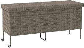 vidaXL Gartentruhe mit Rollen Grau 160x55x75 cm