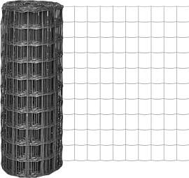 vidaXL Gartenzaun 10x1m 100x100mm Grau Gitterzaun