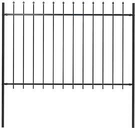 vidaXL Gartenzaun mit Speerspitzen Stahl 1,8 m