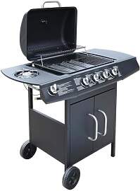 vidaXL Gasgrill mit 4 Brennern 1 Seitenbrenner BBQ 