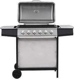 vidaXL Gasgrill mit 6 Brennern Thermometer