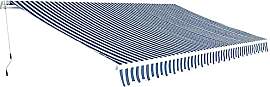vidaXL Gelenkarmmarkise 500cm Blau/Weiß Markise