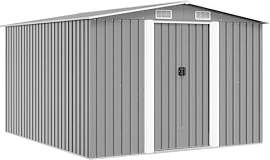 vidaXL Gerätehaus 257x298x178cm Metall Grau