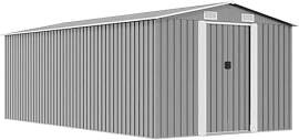 vidaXL Gerätehaus 257x489x181cm Metall Grau