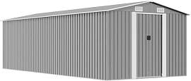 vidaXL Gerätehaus 257x580x181cm Metall Grau