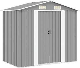 vidaXL Gerätehaus Metall 204x132x186cm Grau