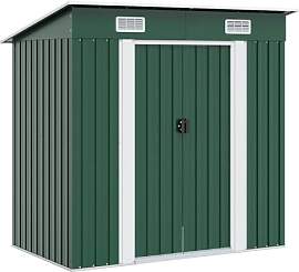 vidaXL Gerätehaus Metall Grün Geräteschuppen