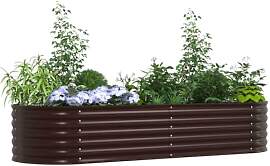 vidaXL Hochbeet Braun 240 x 80 x 44 cm Stahl,