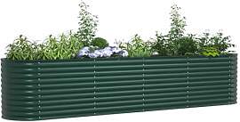 vidaXL Hochbeet Grün 400 x 80 x 81 cm Stahl,