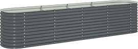 vidaXL Hochbeet Stahl Grau 400x80x81 cm