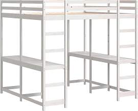 vidaXL Hochbett mit Schreibtisch & Leiter