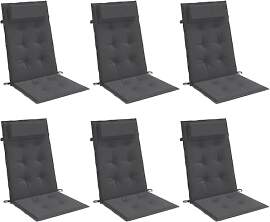 vidaXL Hochlehner Auflage 6 STK., Sitzkissen für