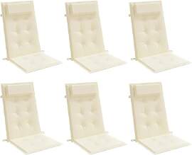 vidaXL Hochlehner Auflage 6 STK., Sitzkissen für