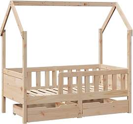 vidaXL Kinderbett, Hausbett mit Schubladen,