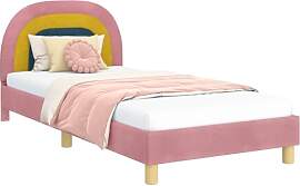 vidaXL Kinderbettgestell mit Kopfteil Rosa 80 x