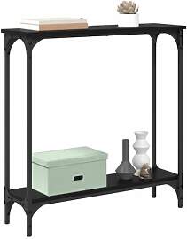 vidaXL Konsolentisch mit Regal Schwarz