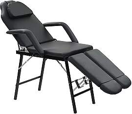 vidaXL Kosmetikliege Tragbar Kunstleder Schwarz