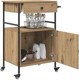 vidaXL Küchentrolley Artisan-Eiche 56 x 43 x 89,5 