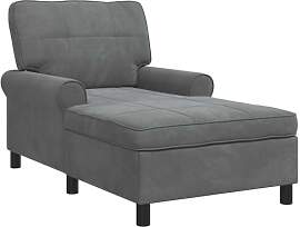 vidaXL Lounge-Liege mit Kissen Dunkelgrau 91 x 157 