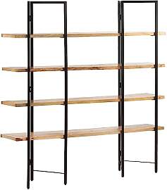 vidaXL Mangoholz Massiv Bücherregal mit 4