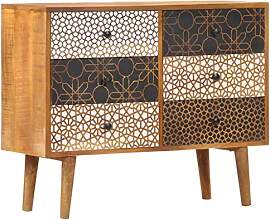 vidaXL Mangoholz Massiv Sideboard mit Druckmuster