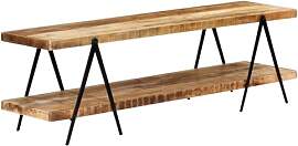 vidaXL Mangoholz Massiv TV Schrank mit 2 Regalen
