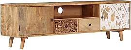 vidaXL Mangoholz Massiv TV Schrank mit 2