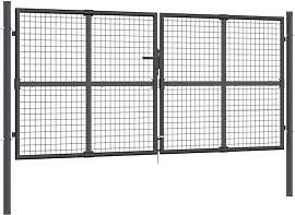 vidaXL Maschen-Gartentor Anthrazit 300x125 cm