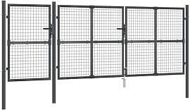 vidaXL Maschen-Gartentor Anthrazit 400x125 cm