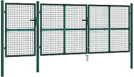 vidaXL Maschen-Gartentor Grün 400x125 cm
