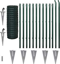 vidaXL Maschendrahtzaun 25x1,2m Komplettset