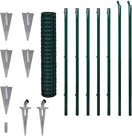 vidaXL Maschendrahtzaun Set 10x1,5m Stahl Grün