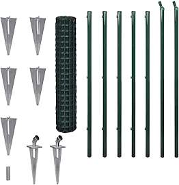 vidaXL Maschendrahtzaun Set 10x1,7m Stahl Grün