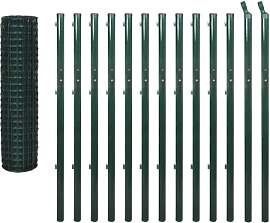 vidaXL Maschendrahtzaun Set 25x1,7m Stahl Grün
