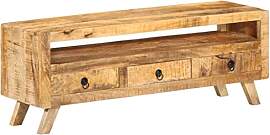 vidaXL Massivholz Mango TV Schrank 3 Schubladen 1