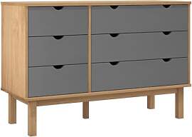 vidaXL Massivholz Schubladenschrank Kommode