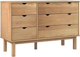 vidaXL Massivholz Schubladenschrank Kommode