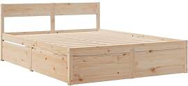 vidaXL Massivholzbett, Holzbett Bett mit