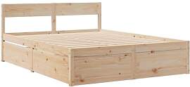 vidaXL Massivholzbett, Holzbett Bett mit
