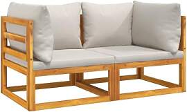 vidaXL Modular Ecksofa 2 STK., Gartensofas mit 2