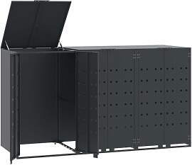 vidaXL Mülltonnenbox für 3 Tonnen Anthrazit